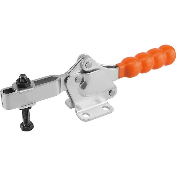Toggle Clamp Standard Stainless Steel, Horizontal Foot, Comp:Plastic, Comp:Orange, M=M05X35